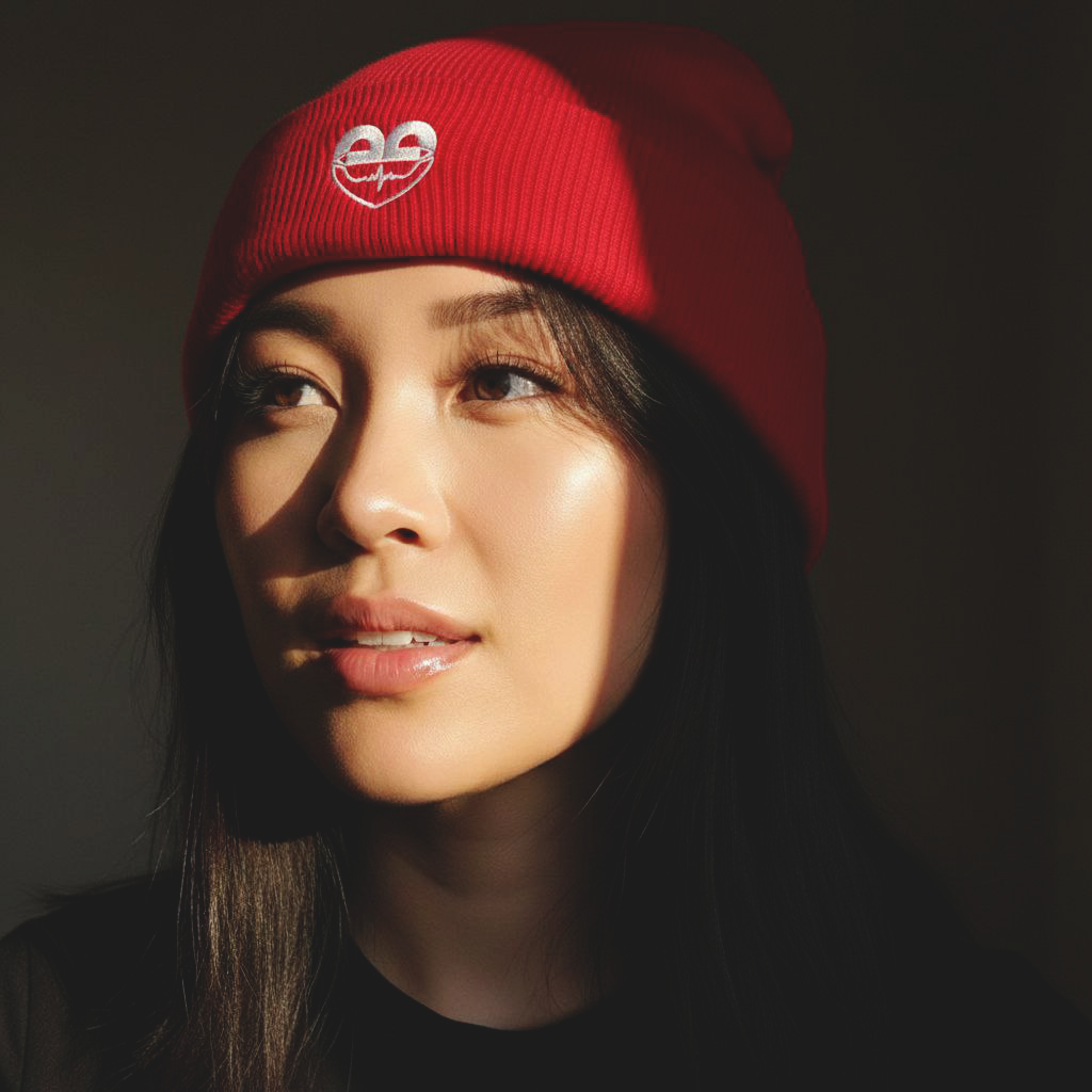 Gorro invierno unisex rojo con puño
